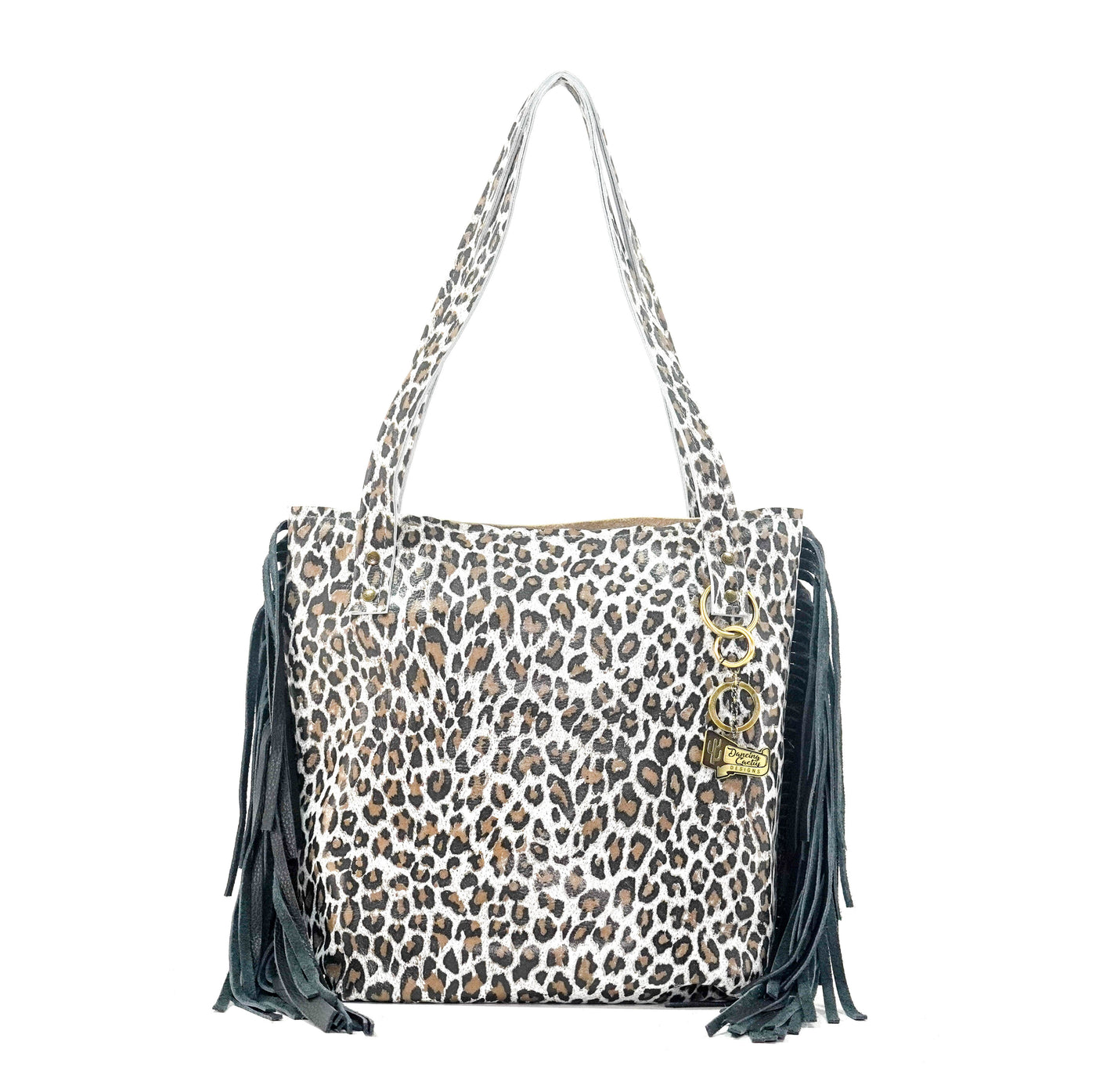 Mini Trisha - All Leather w/ White Leopard-Mini Trisha-Western-Cowhide-Bags-Handmade-Products-Gifts-Dancing Cactus Designs
