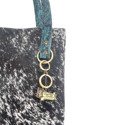 Mini Trisha - Black & White w/ Indigo Tool-Mini Trisha-Western-Cowhide-Bags-Handmade-Products-Gifts-Dancing Cactus Designs