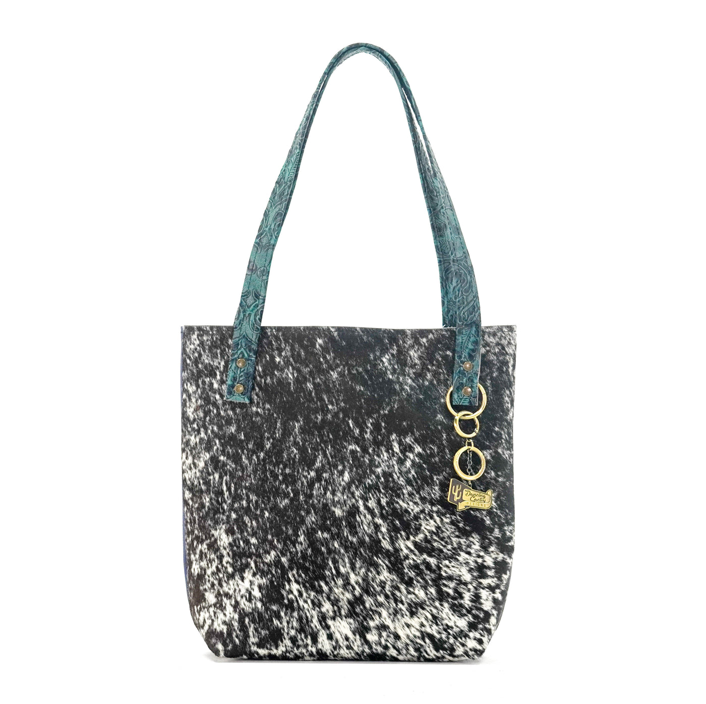 Mini Trisha - Black & White w/ Indigo Tool-Mini Trisha-Western-Cowhide-Bags-Handmade-Products-Gifts-Dancing Cactus Designs