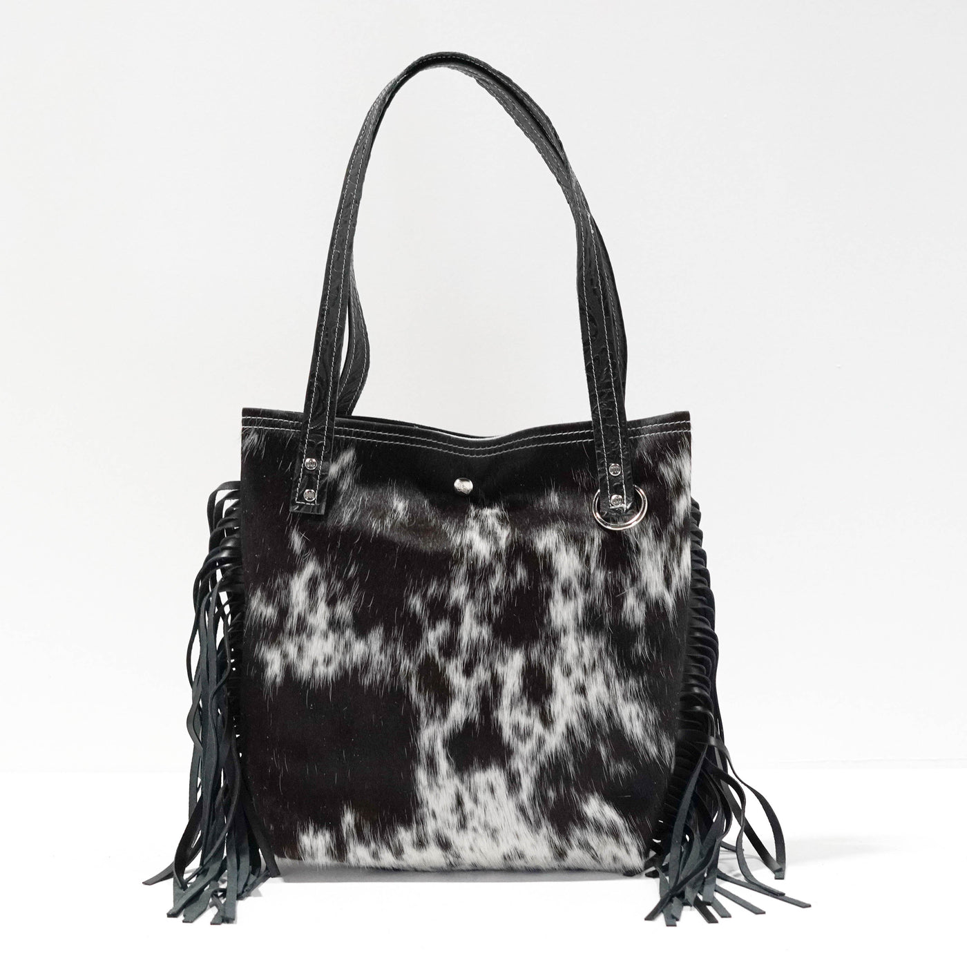 Mini Trisha - Black & White w/ Onyx Tool-Mini Trisha-Western-Cowhide-Bags-Handmade-Products-Gifts-Dancing Cactus Designs