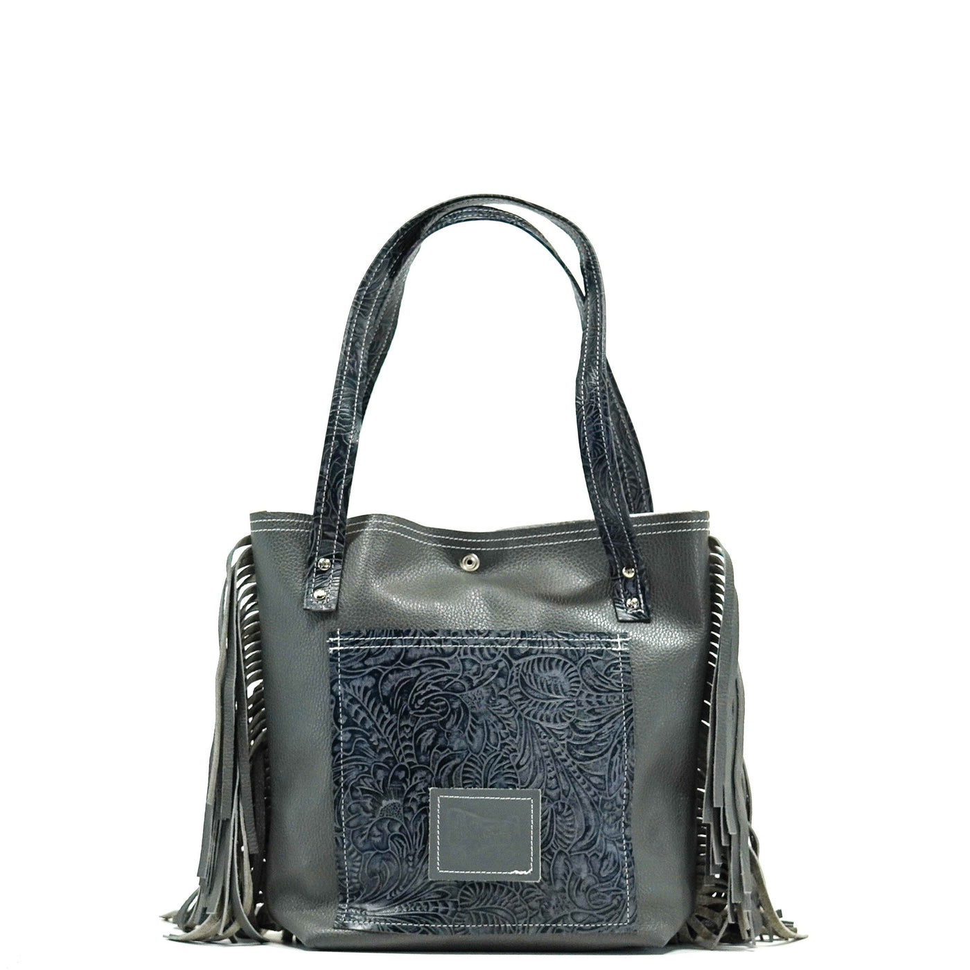 Mini Trisha - Two-Tone Brindle w/ Blue Jean Tool-Mini Trisha-Western-Cowhide-Bags-Handmade-Products-Gifts-Dancing Cactus Designs