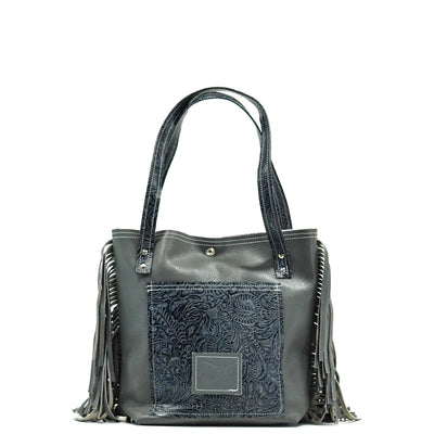 Mini Trisha - Two-Tone Brindle w/ Blue Jean Tool-Mini Trisha-Western-Cowhide-Bags-Handmade-Products-Gifts-Dancing Cactus Designs