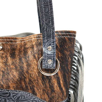Mini Trisha - Two-Tone Brindle w/ Blue Jean Tool-Mini Trisha-Western-Cowhide-Bags-Handmade-Products-Gifts-Dancing Cactus Designs