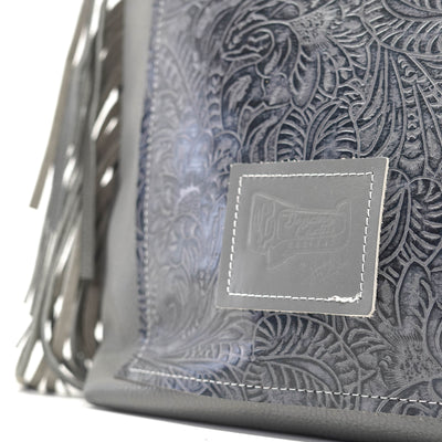 Mini Trisha - Two-Tone Brindle w/ Blue Jean Tool-Mini Trisha-Western-Cowhide-Bags-Handmade-Products-Gifts-Dancing Cactus Designs