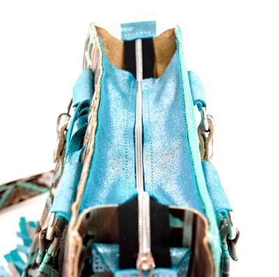 Minnie Pearl - All Embossed w/ Cocoa Navajo-Minnie Pearl-Western-Cowhide-Bags-Handmade-Products-Gifts-Dancing Cactus Designs
