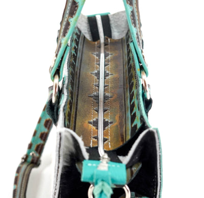 Minnie Pearl - Black & White w/ Dream Girl Navajo-Minnie Pearl-Western-Cowhide-Bags-Handmade-Products-Gifts-Dancing Cactus Designs
