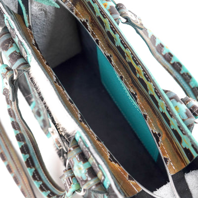 Minnie Pearl - Black & White w/ Dream Girl Navajo-Minnie Pearl-Western-Cowhide-Bags-Handmade-Products-Gifts-Dancing Cactus Designs
