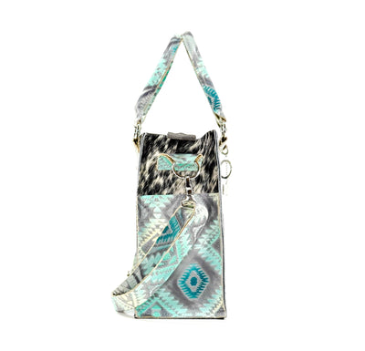 Minnie Pearl - Black & White w/ Royston Aztec-Minnie Pearl-Western-Cowhide-Bags-Handmade-Products-Gifts-Dancing Cactus Designs