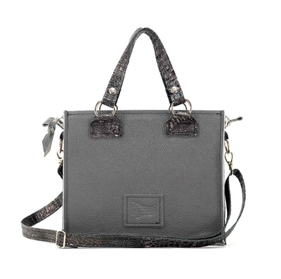 Minnie Pearl - Black & White w/ Smoke Show Croc-Minnie Pearl-Western-Cowhide-Bags-Handmade-Products-Gifts-Dancing Cactus Designs