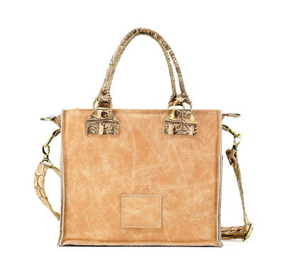 Minnie Pearl - Brindle w/ Ivory Jumbo Croc-Minnie Pearl-Western-Cowhide-Bags-Handmade-Products-Gifts-Dancing Cactus Designs