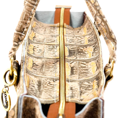 Minnie Pearl - Brindle w/ Ivory Jumbo Croc-Minnie Pearl-Western-Cowhide-Bags-Handmade-Products-Gifts-Dancing Cactus Designs