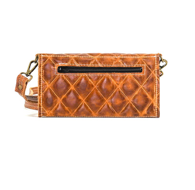 Miranda - All Embossed w/ Caramel Diamond Stitch-Miranda-Western-Cowhide-Bags-Handmade-Products-Gifts-Dancing Cactus Designs