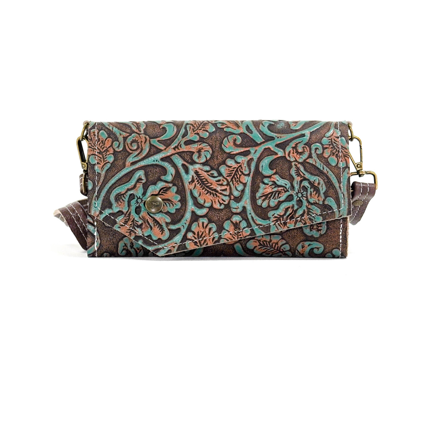 Miranda - All Embossed w/ Evergreen tool-Miranda-Western-Cowhide-Bags-Handmade-Products-Gifts-Dancing Cactus Designs