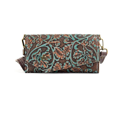 Miranda - All Embossed w/ Evergreen tool-Miranda-Western-Cowhide-Bags-Handmade-Products-Gifts-Dancing Cactus Designs