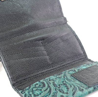 Miranda - All Embossed w/ Indigo Tool-Miranda-Western-Cowhide-Bags-Handmade-Products-Gifts-Dancing Cactus Designs
