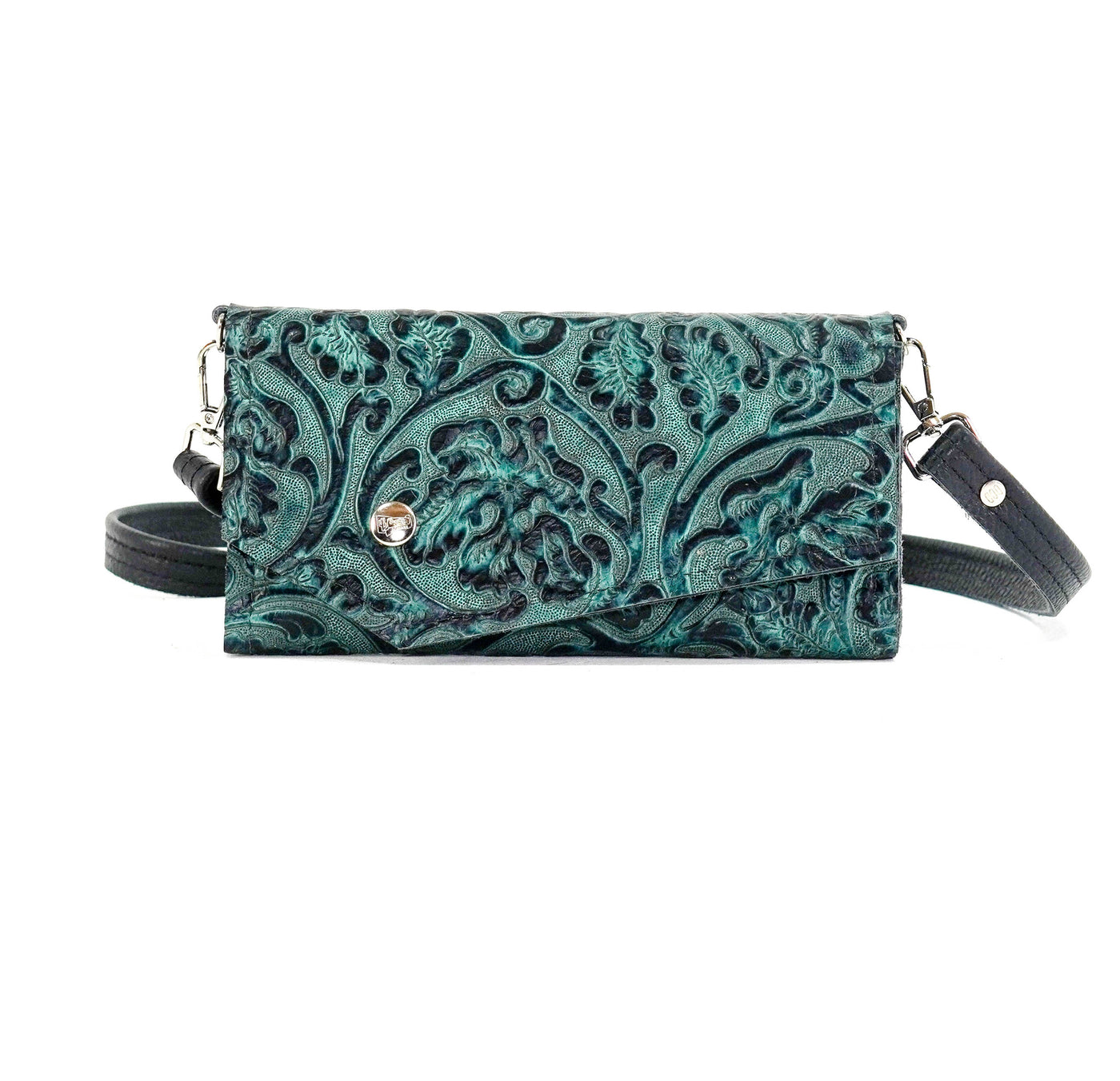 Miranda - All Embossed w/ Indigo Tool-Miranda-Western-Cowhide-Bags-Handmade-Products-Gifts-Dancing Cactus Designs