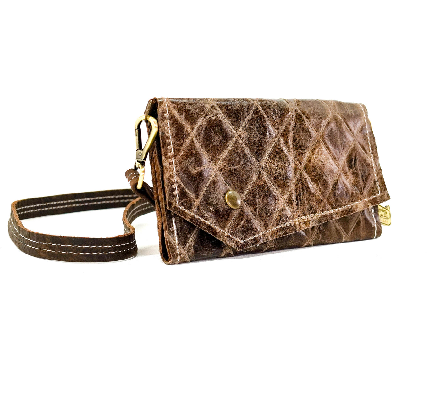 Miranda - All Embossed w/ Taupe Diamond Stitch-Miranda-Western-Cowhide-Bags-Handmade-Products-Gifts-Dancing Cactus Designs