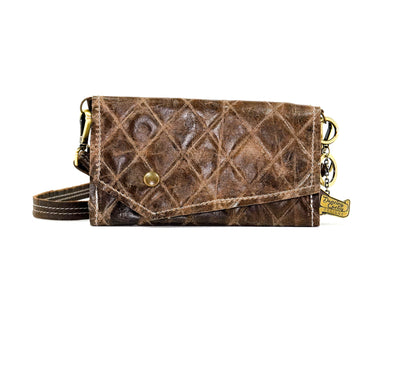 Miranda - All Embossed w/ Taupe Diamond Stitch-Miranda-Western-Cowhide-Bags-Handmade-Products-Gifts-Dancing Cactus Designs