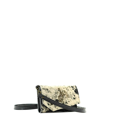 Miranda - Black & White w/ No Embossed-Miranda-Western-Cowhide-Bags-Handmade-Products-Gifts-Dancing Cactus Designs