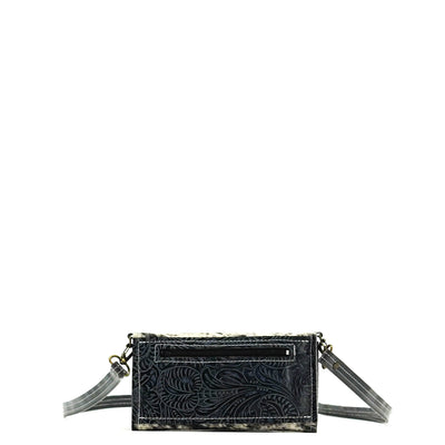 Miranda - Black & White w/ No Embossed-Miranda-Western-Cowhide-Bags-Handmade-Products-Gifts-Dancing Cactus Designs
