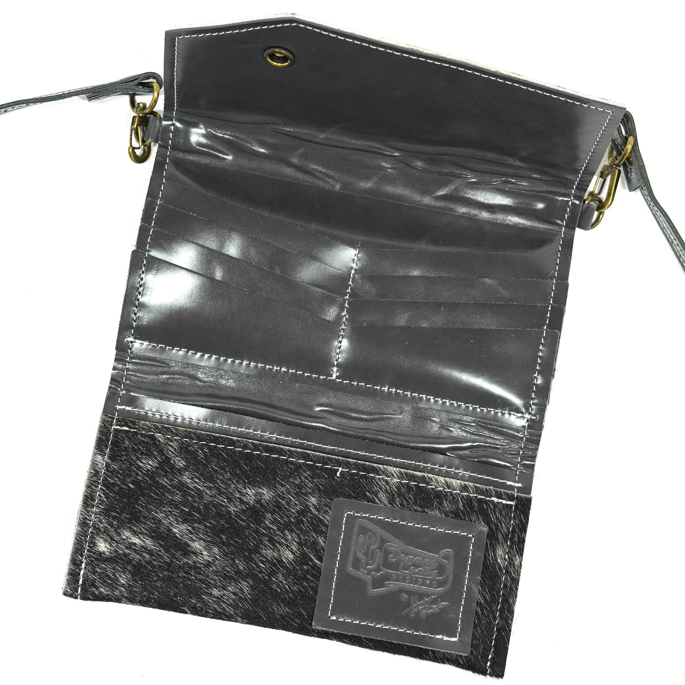 Miranda - Black & White w/ No Embossed-Miranda-Western-Cowhide-Bags-Handmade-Products-Gifts-Dancing Cactus Designs