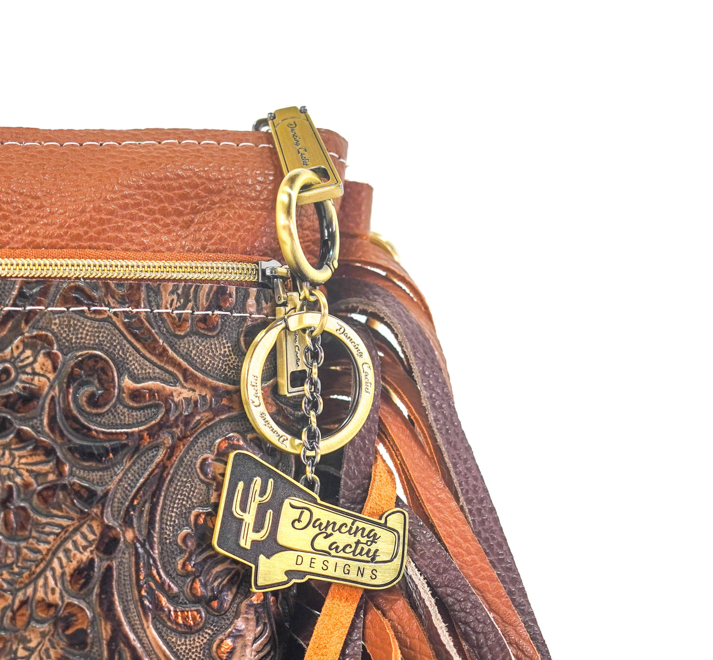 Miss Kitty - Bay Leather w/ Gold Rush Tool-Miss Kitty-Western-Cowhide-Bags-Handmade-Products-Gifts-Dancing Cactus Designs