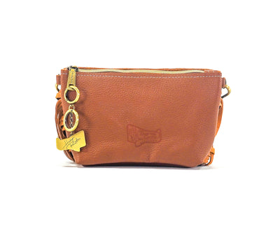 Miss Kitty - Bay Leather w/ Gold Rush Tool-Miss Kitty-Western-Cowhide-Bags-Handmade-Products-Gifts-Dancing Cactus Designs