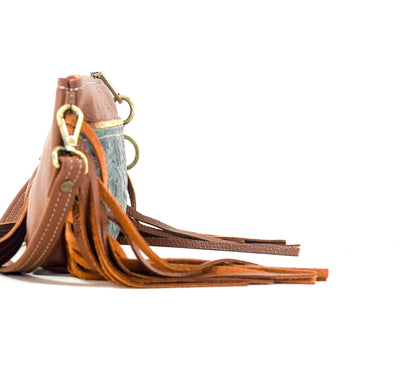 Miss Kitty - Bay Leather w/ Lagoon tool-Miss Kitty-Western-Cowhide-Bags-Handmade-Products-Gifts-Dancing Cactus Designs