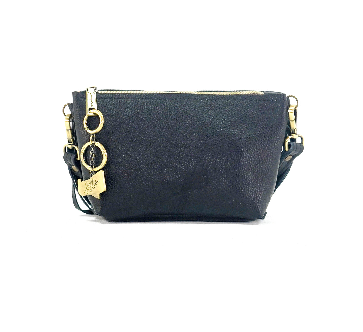 Miss Kitty - Black Leather w/ Savannah Roses-Miss Kitty-Western-Cowhide-Bags-Handmade-Products-Gifts-Dancing Cactus Designs