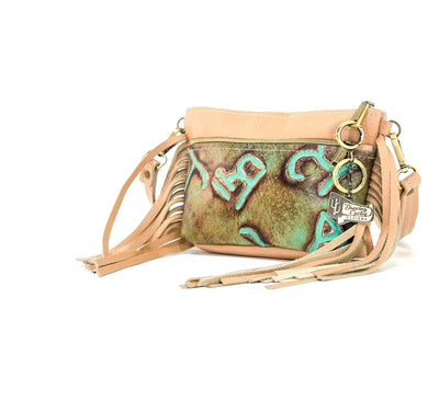 Miss Kitty - Camel Leather w/ Turquoise Brands-Miss Kitty-Western-Cowhide-Bags-Handmade-Products-Gifts-Dancing Cactus Designs
