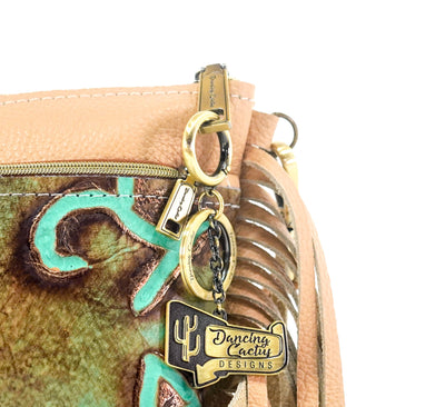 Miss Kitty - Camel Leather w/ Turquoise Brands-Miss Kitty-Western-Cowhide-Bags-Handmade-Products-Gifts-Dancing Cactus Designs