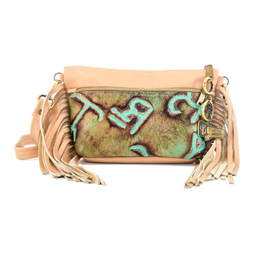 Miss Kitty - Camel Leather w/ Turquoise Brands-Miss Kitty-Western-Cowhide-Bags-Handmade-Products-Gifts-Dancing Cactus Designs
