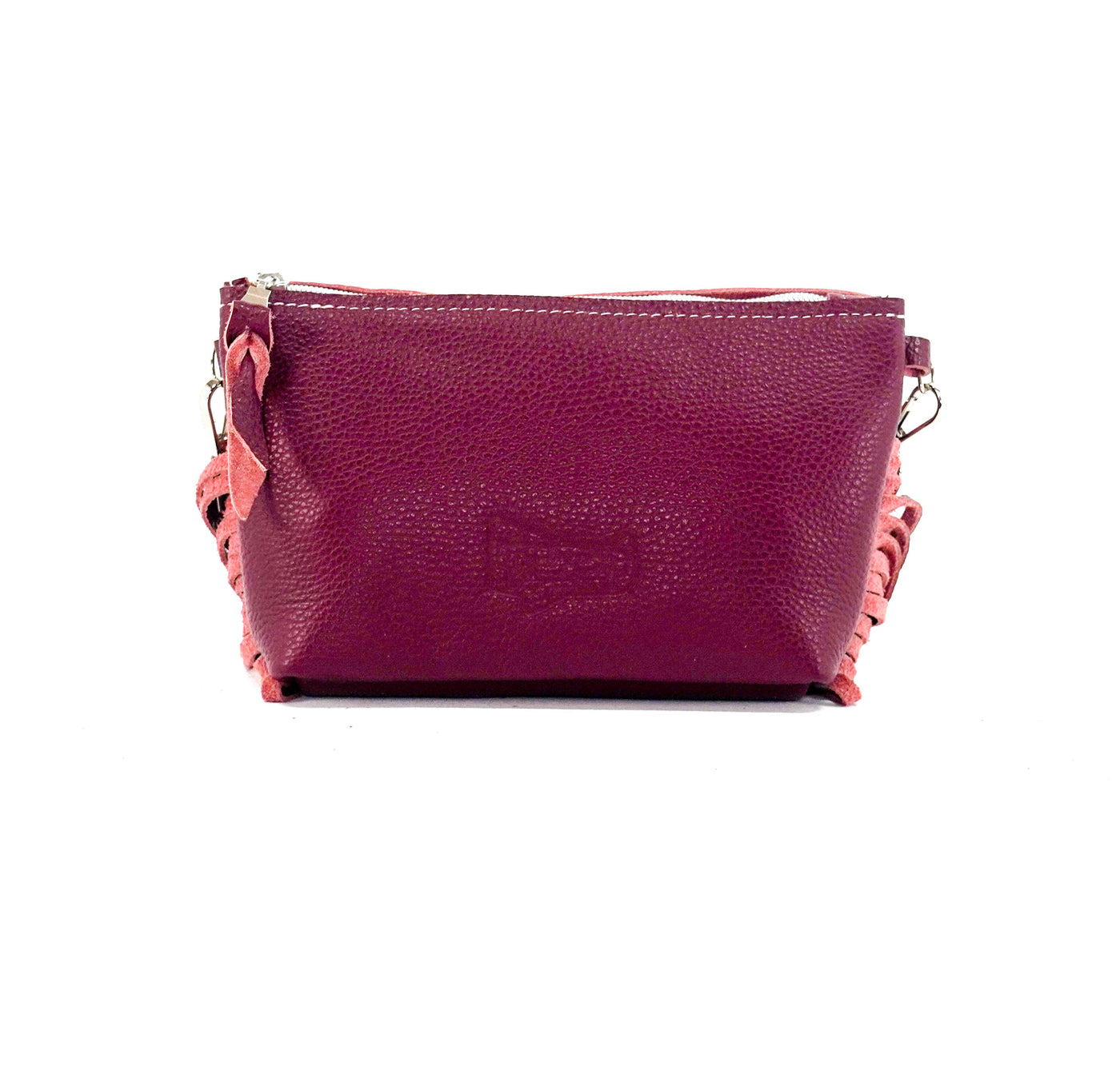 Miss Kitty - Chocolate & White w/ Wine Leather-Miss Kitty-Western-Cowhide-Bags-Handmade-Products-Gifts-Dancing Cactus Designs