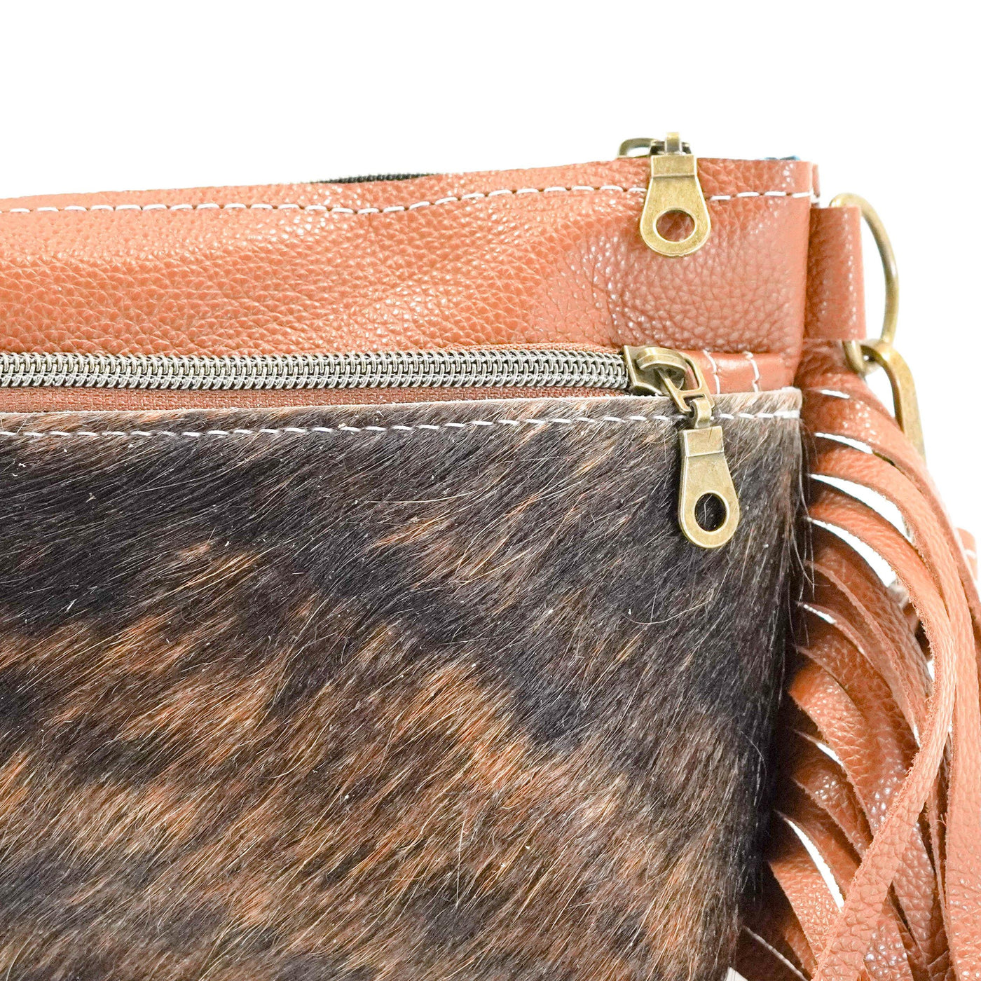 Miss Kitty - Dark Brindle w/ No Embossed-Miss Kitty-Western-Cowhide-Bags-Handmade-Products-Gifts-Dancing Cactus Designs