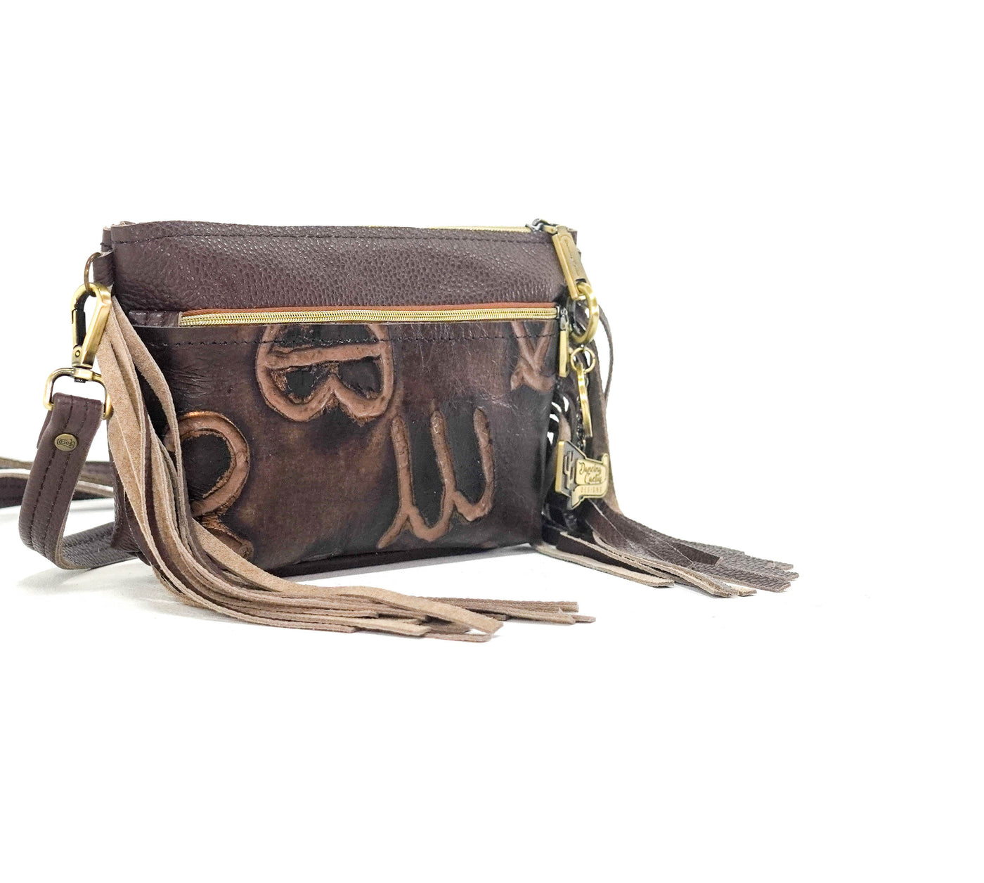 Miss Kitty - Mustang Leather w/ Mahogany Brands-Miss Kitty-Western-Cowhide-Bags-Handmade-Products-Gifts-Dancing Cactus Designs
