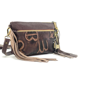 Miss Kitty - Mustang Leather w/ Mahogany Brands-Miss Kitty-Western-Cowhide-Bags-Handmade-Products-Gifts-Dancing Cactus Designs