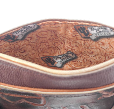 Miss Kitty - Mustang Leather w/ Mahogany Brands-Miss Kitty-Western-Cowhide-Bags-Handmade-Products-Gifts-Dancing Cactus Designs