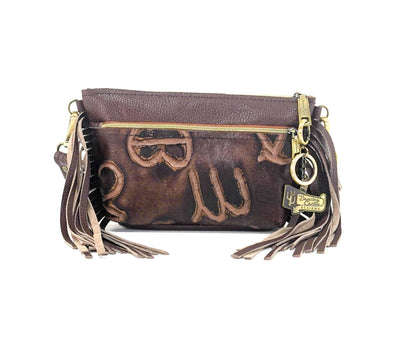 Miss Kitty - Mustang Leather w/ Mahogany Brands-Miss Kitty-Western-Cowhide-Bags-Handmade-Products-Gifts-Dancing Cactus Designs