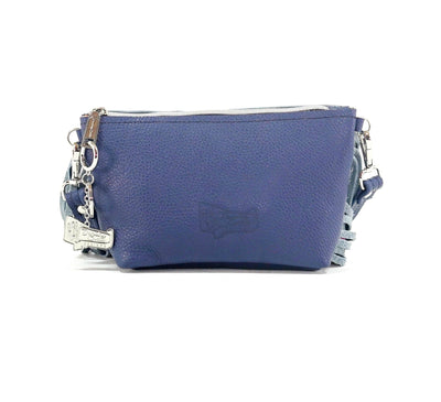 Miss Kitty - Navy Leather w/ Rio Roses-Miss Kitty-Western-Cowhide-Bags-Handmade-Products-Gifts-Dancing Cactus Designs