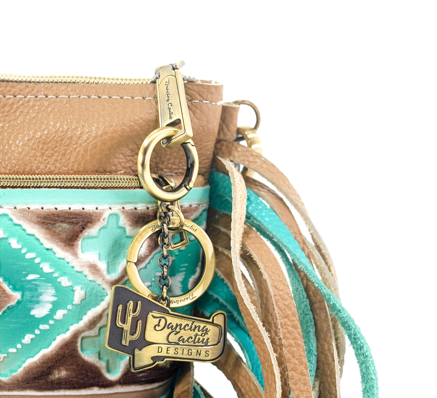 Miss Kitty - Pebbled Latte Leather w/ Bora Bora Navajo-Miss Kitty-Western-Cowhide-Bags-Handmade-Products-Gifts-Dancing Cactus Designs