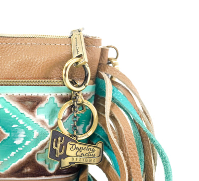 Miss Kitty - Pebbled Latte Leather w/ Bora Bora Navajo-Miss Kitty-Western-Cowhide-Bags-Handmade-Products-Gifts-Dancing Cactus Designs