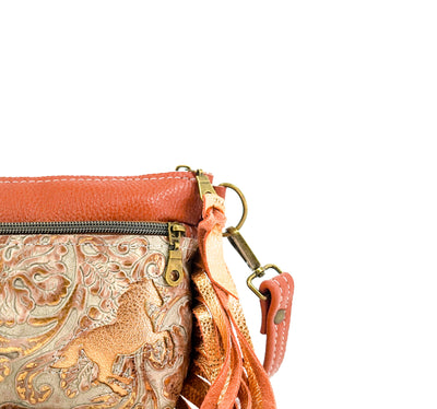 Miss Kitty - Sedona Leather w/ Rose Gold Tool-Miss Kitty-Western-Cowhide-Bags-Handmade-Products-Gifts-Dancing Cactus Designs
