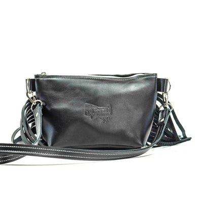 Miss Kitty - Tricolor w/ Black Leather-Miss Kitty-Western-Cowhide-Bags-Handmade-Products-Gifts-Dancing Cactus Designs