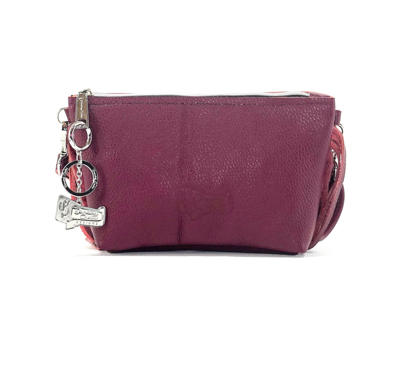 Miss Kitty - Wine Leather w/ Burgundy Tool-Miss Kitty-Western-Cowhide-Bags-Handmade-Products-Gifts-Dancing Cactus Designs