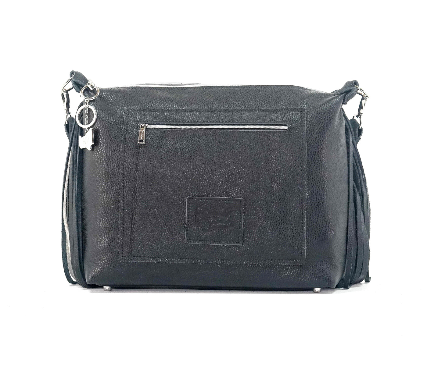 Oakley - Black & White w/ Onyx & Silver Croc-Oakley-Western-Cowhide-Bags-Handmade-Products-Gifts-Dancing Cactus Designs