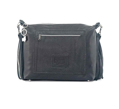 Oakley - Black & White w/ Onyx & Silver Croc-Oakley-Western-Cowhide-Bags-Handmade-Products-Gifts-Dancing Cactus Designs