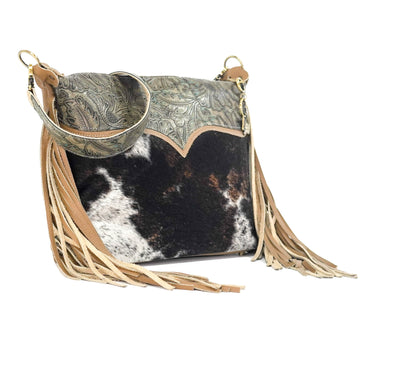 Oakley - Exotic Brindle w/ Turquoise Autumn-Oakley-Western-Cowhide-Bags-Handmade-Products-Gifts-Dancing Cactus Designs