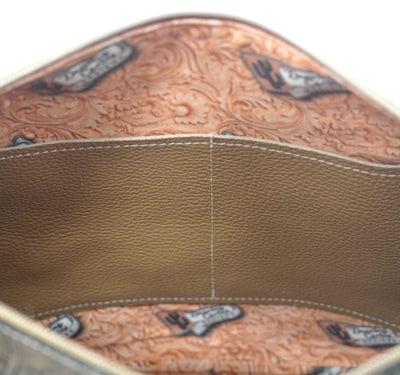 Oakley - Exotic Brindle w/ Turquoise Autumn-Oakley-Western-Cowhide-Bags-Handmade-Products-Gifts-Dancing Cactus Designs