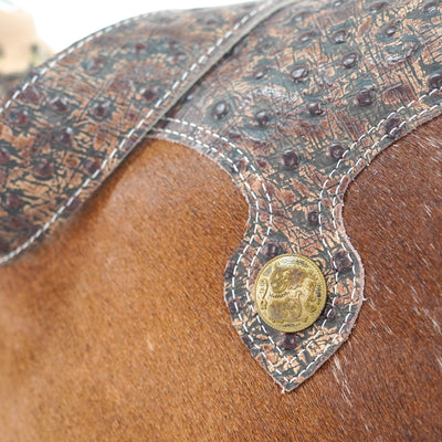 Oakley - Longhorn w/ Cowboy Ostrich-Oakley-Western-Cowhide-Bags-Handmade-Products-Gifts-Dancing Cactus Designs