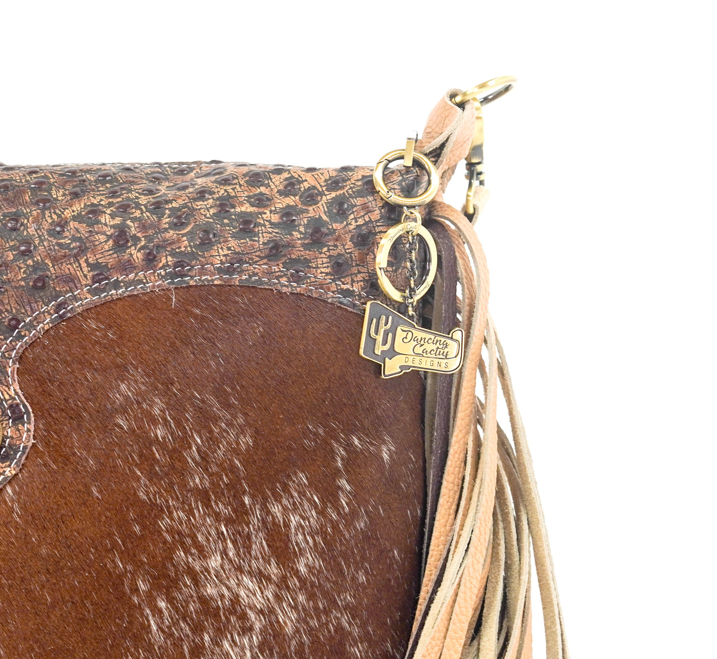 Oakley - Longhorn w/ Cowboy Ostrich-Oakley-Western-Cowhide-Bags-Handmade-Products-Gifts-Dancing Cactus Designs